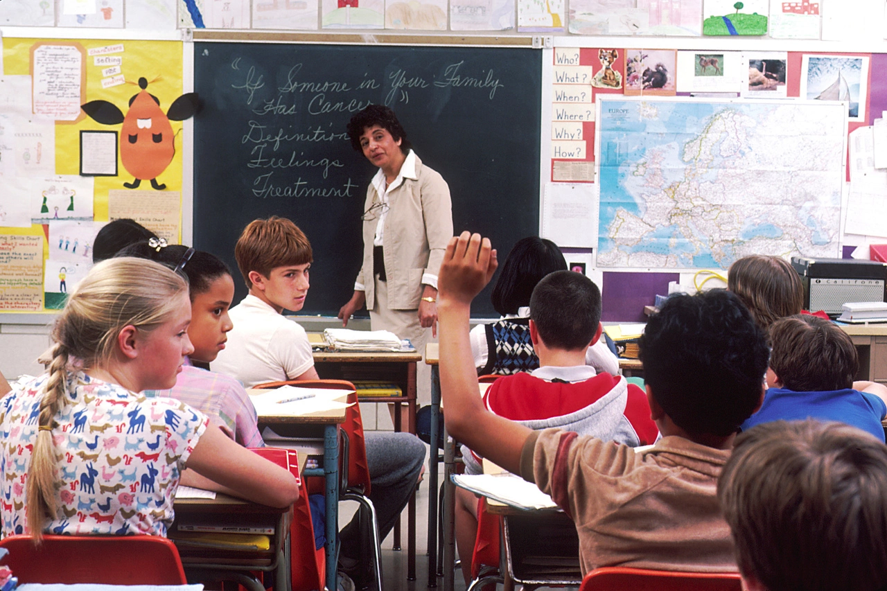 australian-classroom A teacher exemplifying one of the 10 essential classroom management skills as her class is focused and organised.